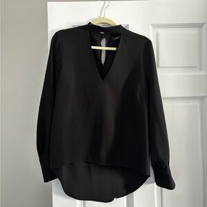 Zara Woman Black Choker V-Neck Top